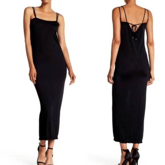 Wolford Black Mesh Strappy Square Neck Maxi Tube Dress Size Small Disco Witchy - Picture 1 of 7